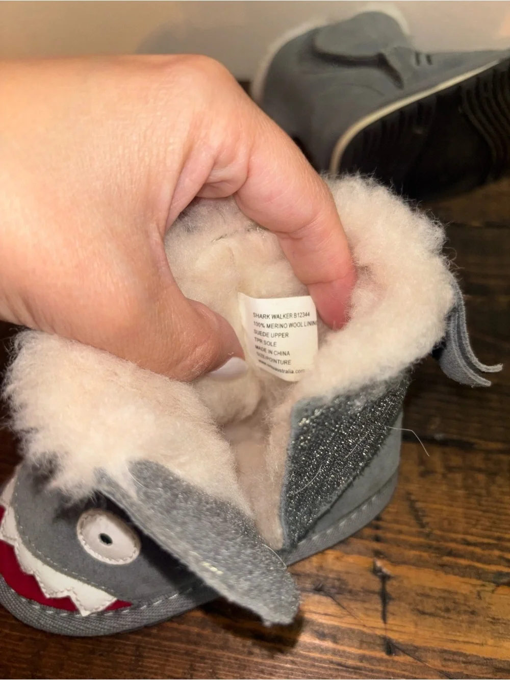 emu Australia Kids Shark Shearling Boots - Gray 6-12month walker